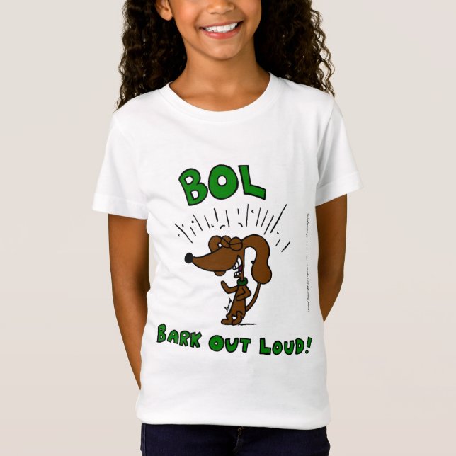 Midge "BOL Bark Out Loud" Girls Baby Doll T-Shirt (Vorderseite)
