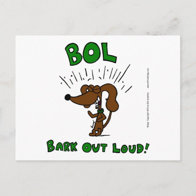 Midge "BOL Bark Out Loud" Postcard Postkarte (Vorderseite)