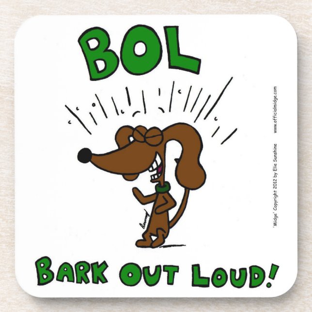 Midge "BOL: BARK OUT LOUD" Untersetzer - Set von 6 (Vorderseite)