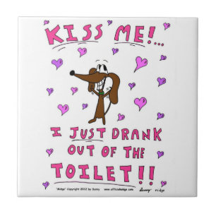 Midge "KISS ME" Funny Tile Fliese