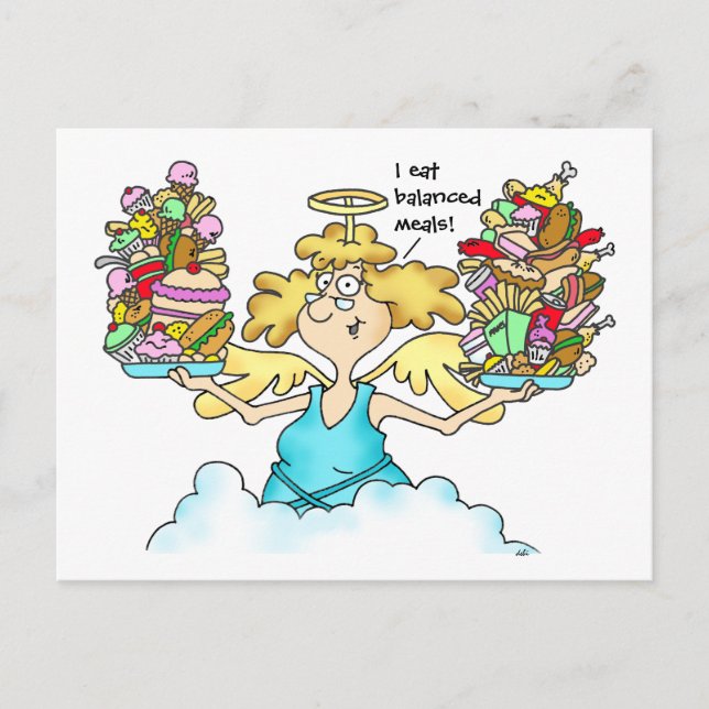 Midge’s Diet Postcard #8 Balanced Meals Postkarte (Vorderseite)