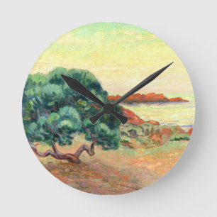 Midi-Landschaft, 1898 (Öl auf Leinwand) Runde Wanduhr