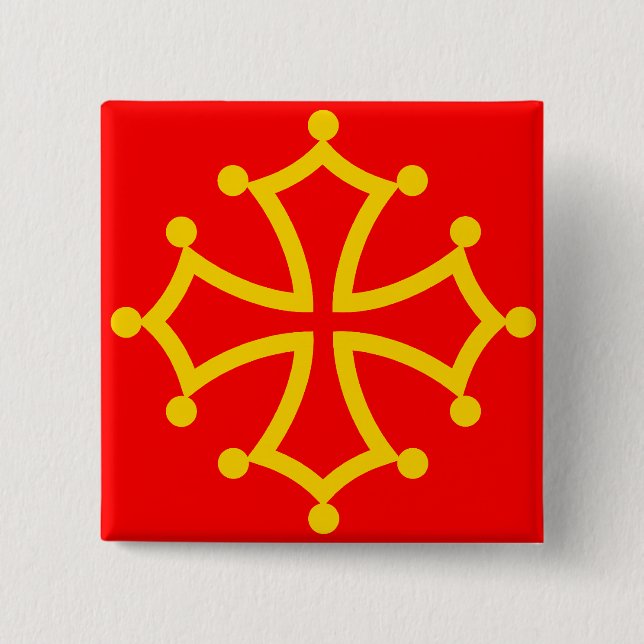 Midi-Pyrenäen, Frankreich Flagge Button (Vorderseite)