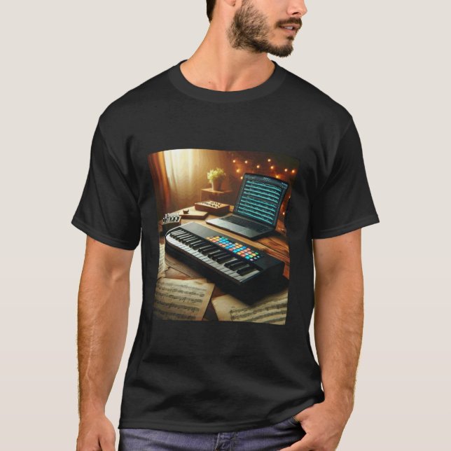 MIDI-Tastaturcontroller - Synthesizer Retro T-Shirt (Vorderseite)