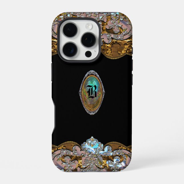 Midknight Romantische Barock-Mädchen-Monogramm 6/6 iPhone Hülle (Rückseite)