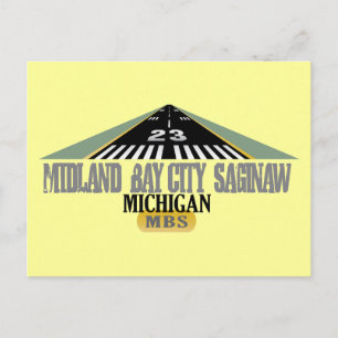 Midland Bay City Saginaw MI - Flughafen Postkarte