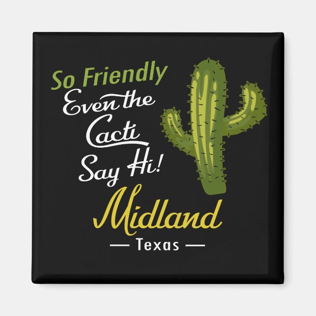 Midland Cactus Funny Retro Magnet (Vorne)