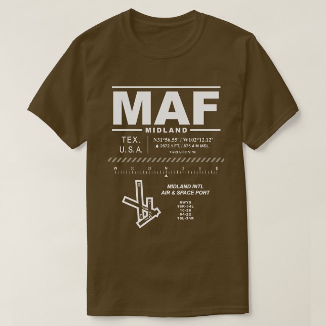 Midland International Air & Space Port MAF T - Shi T-Shirt (Design vorne)