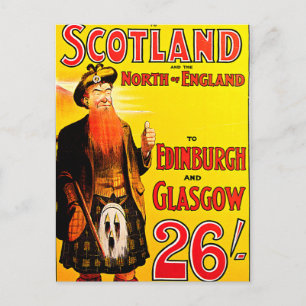 Midland Railway Schottland Dudelsack Kilt Reise Ku Postkarte