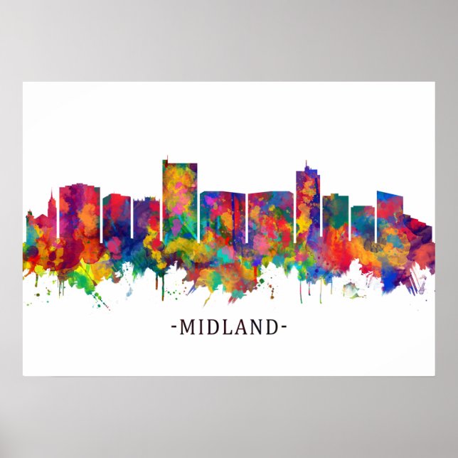 Midland Texas Skyline Poster (Vorne)