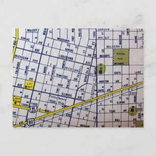 Midland, TX Vintag Map Postkarte
