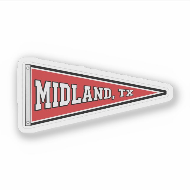 Midland-Wimpel, Texas Aufkleber (Vorderseite)