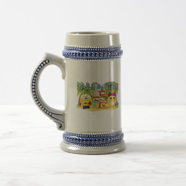 Midlife Crazy Beer Stein Bierglas (Links)