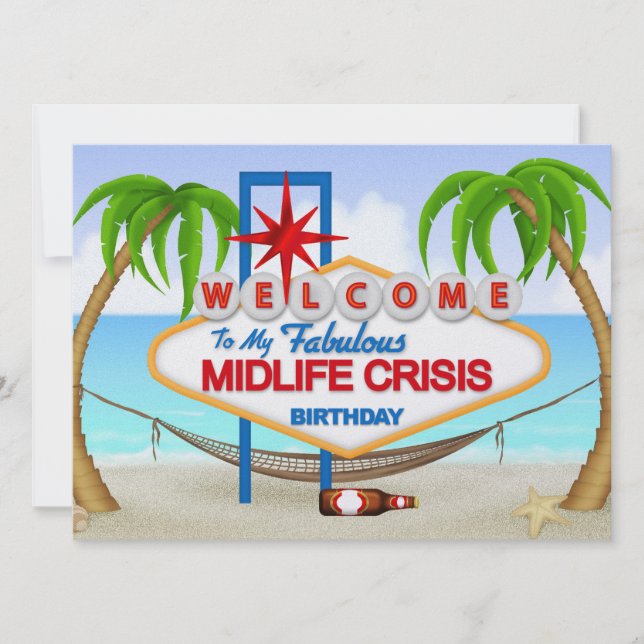 Midlife Crisis Birthday Celebration - SRF Einladung (Vorderseite)