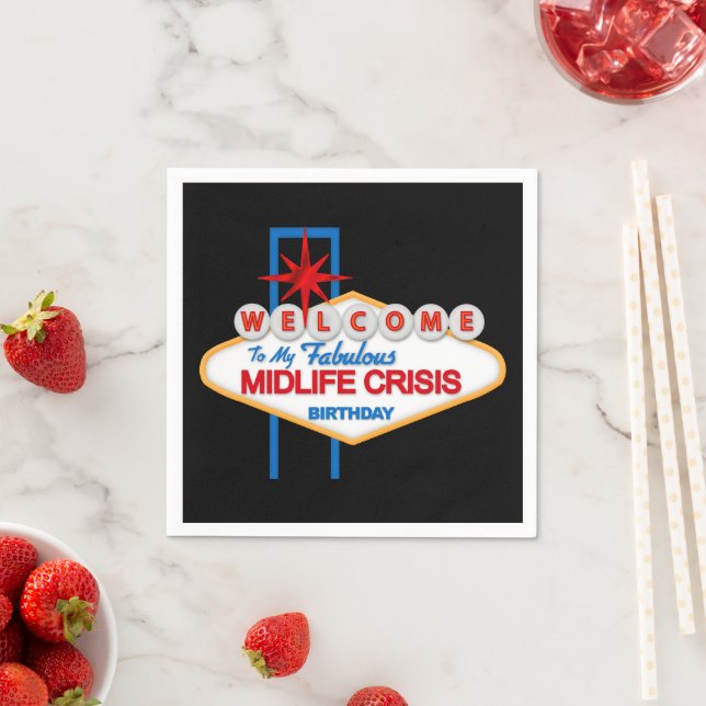 Midlife Crisis Birthday Party-Papierserien Serviette (Beispiel)