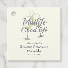 Midlife Good Life Elegant Wine Glass 50th Birthday Geschenkanhänger