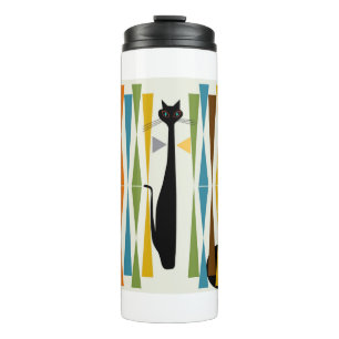 MidMod Kunst Katze 2 Thermosbecher