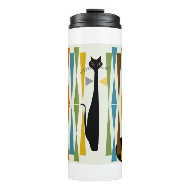 MidMod Kunst Katze 2 Thermosbecher (Vorderseite)