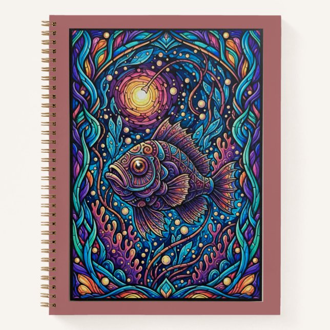 Midnight Abyss Anglerfish Deep Sea Journal Notizbuch (Vorderseite)