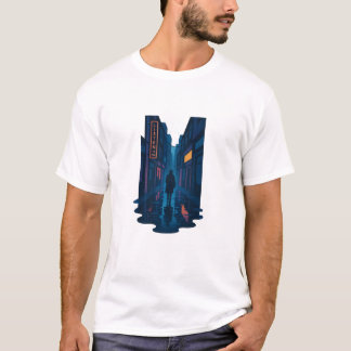 Midnight Alley Reflections Noir Scene T-Shirt