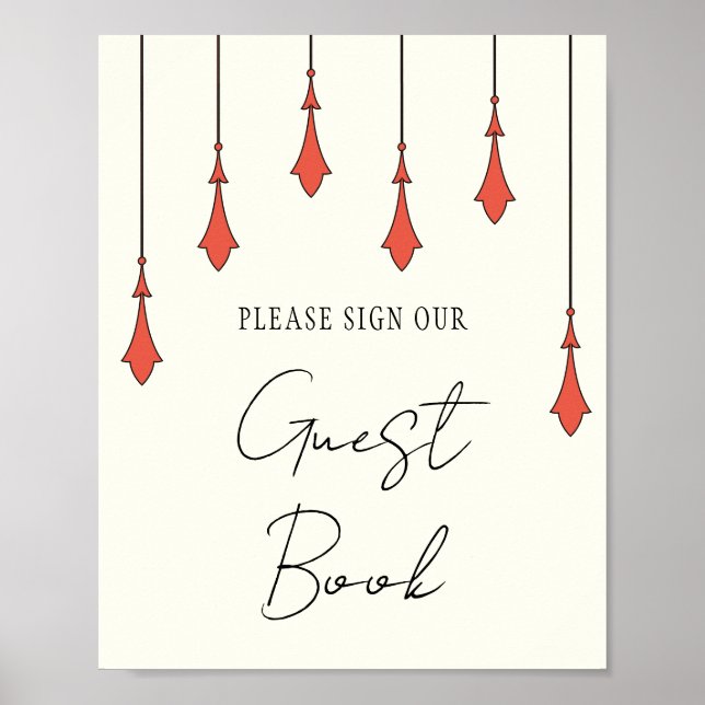 Midnight Autumn Wedding Guest Book Sign Poster (Vorne)