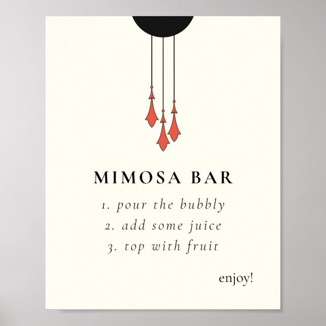 Midnight Autumn Wedding Mimosa Bar Sign Poster (Vorne)