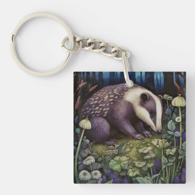 Midnight Badger Schlüsselanhänger (Vorderseite)
