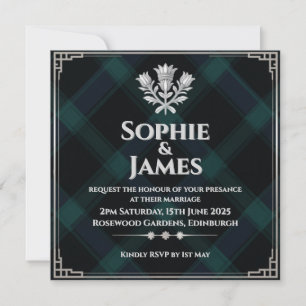 Midnight Black Watch Tartan Einladung