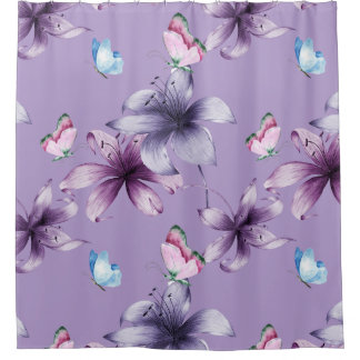 MIDNIGHT BLOOM & BUTTERFLIS DUSCHVORHANG