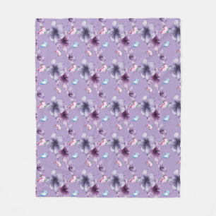 MIDNIGHT BLOOM & BUTTERFLIS FLEECEDECKE
