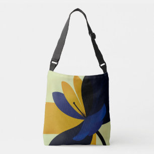 Midnight Bloom – Kräftige moderne floral-grafische Tragetaschen Mit Langen Trägern