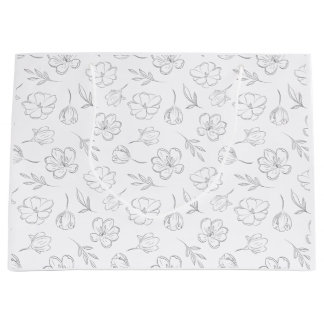 Midnight Bloom Line Art Große Geschenktüte