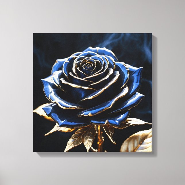 Midnight Bloom Rose Leinwanddruck (Vorderseite)