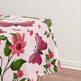 Midnight Bloom Schmetterling Blumen Tischdecke