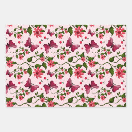 Midnight Bloom Schmetterling Floral  Geschenkpapier Set