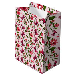 Midnight Bloom Schmetterling Floral Mittlere Geschenktüte