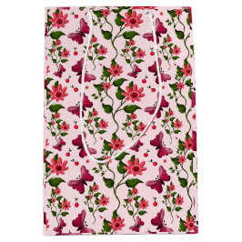 Midnight Bloom Schmetterling Floral  Mittlere Geschenktüte
