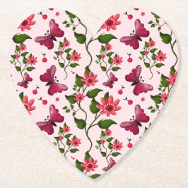 Midnight Bloom Schmetterling Floral Untersetzer