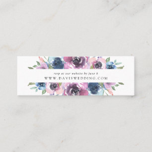 Midnight Blooms   Hochzeitswebsite RSVP-Karten Mini Visitenkarte
