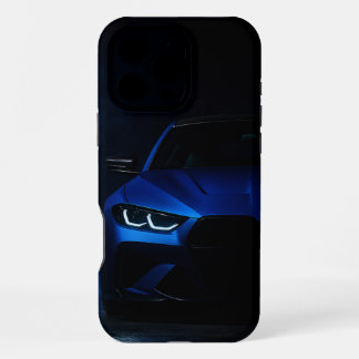 Midnight Blue Beast – Sportwagen Straßenfall iPhone 16 Pro Max Hülle