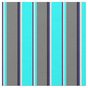 Midnight Blue, Bisque, Aqua, Dim Gray & Black Stoff