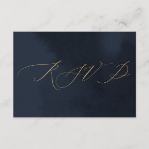 Midnight Blue Calligraphy Wedding Invitation UAWG Einladung