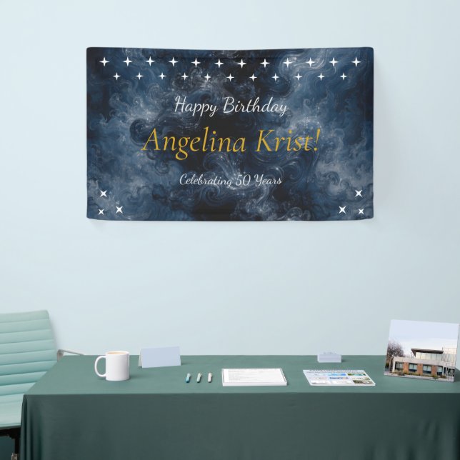 Midnight Blue Celestial Birthday Party Banner (Messeveranstaltung)