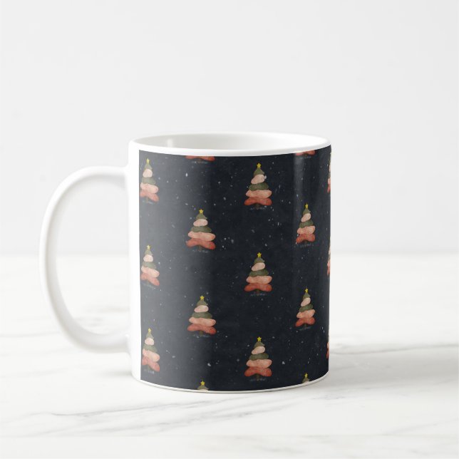 Midnight Blue Christmas Tree - Nachtdesign Kaffeetasse (Links)