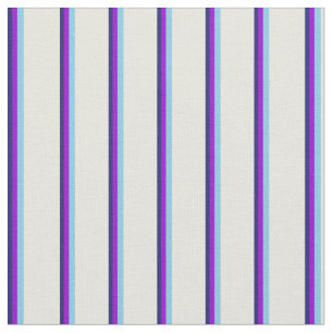 Midnight Blue, Dark Violet, Sky Blue & Beige Stoff