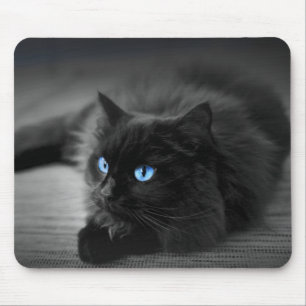 Midnight-Blue-Eyes-Katzenkunst-Mauspad Mousepad