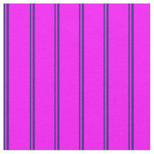 Midnight Blue & Fuchsia Colored Lines Stoff