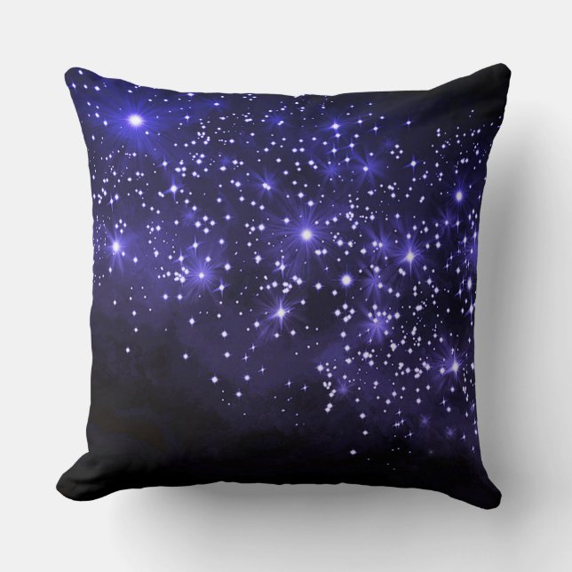 Midnight Blue Galaxy Throw Kissen (Vorderseite)