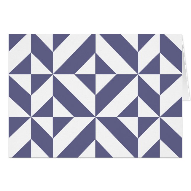 Midnight Blue Geometric Deko Cube Pattern (Vorderseite (Horizontal))