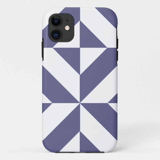 Midnight Blue Geometric Deko Cube Pattern Case-Mate iPhone Hülle (Rückseite)